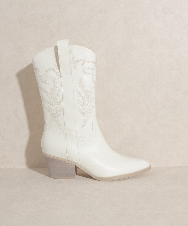 White short western online boots