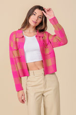 CHECKERBOARD KNITTED SHACKET