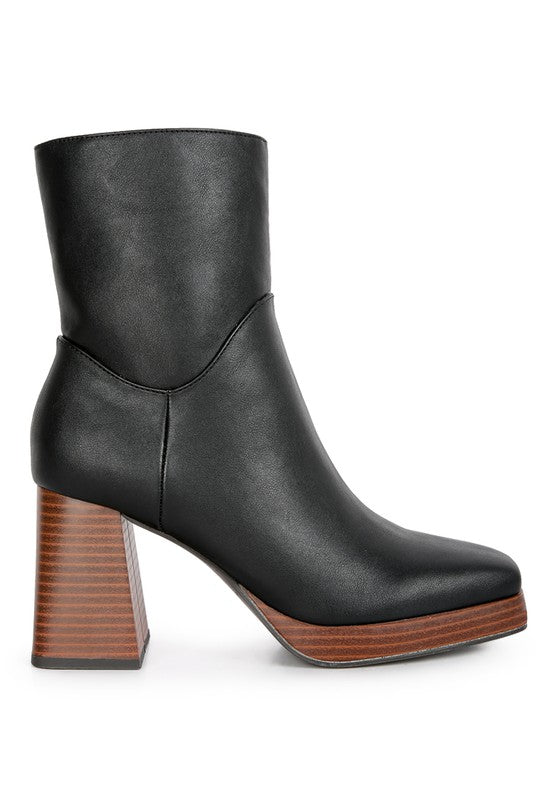 Black High Ankle Chunky Heel Boots | Bella Lucca Boutique