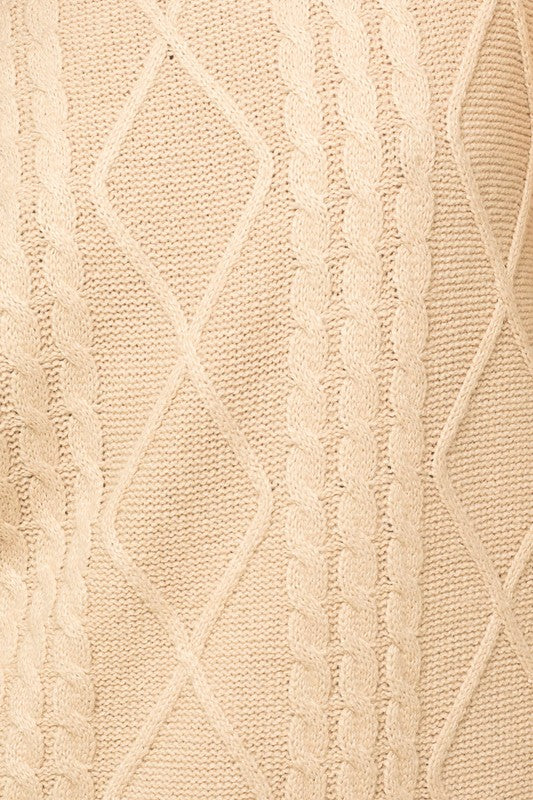 CABLE KNIT RUFFLE SWEATER VEST