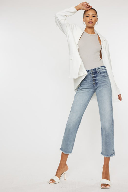 HIGH RISE STRAIGHT FIT JEANS | KANCAN