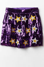 LSU Sequin Star Tiered Ruffle Skirt