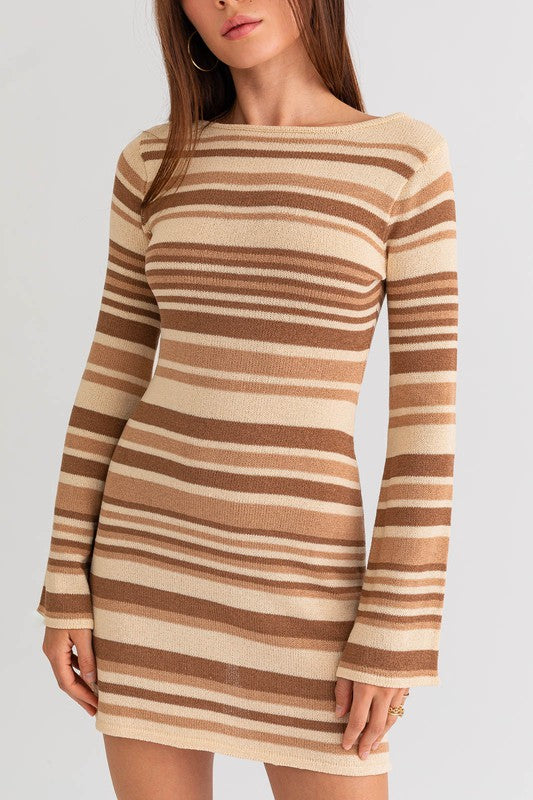 BELL SLEEVE SWEATER DRESS