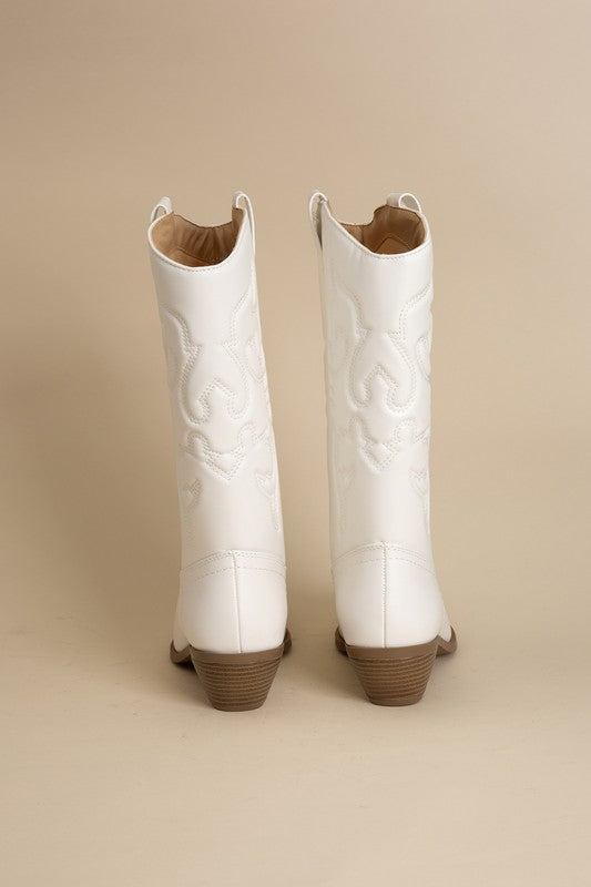White Rerun Cowboy Western Boots | Bella Lucca Boutique