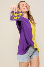 LSU Purple & Yellow Colorblock Game Day Top | Bella Lucca Boutique