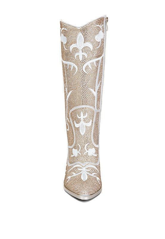 Shimmer Rhinestone Embellished Boots