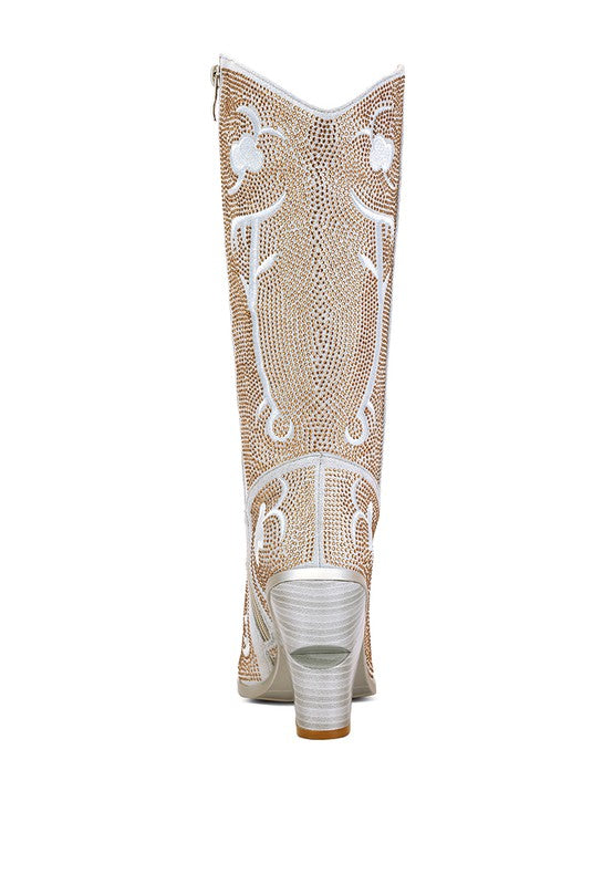Shimmer Rhinestone Embellished Boots