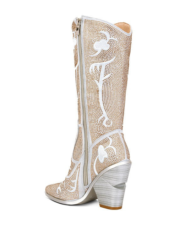 Shimmer Rhinestone Embellished Boots