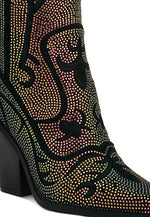 Shimmer Rhinestone Embellished Boots