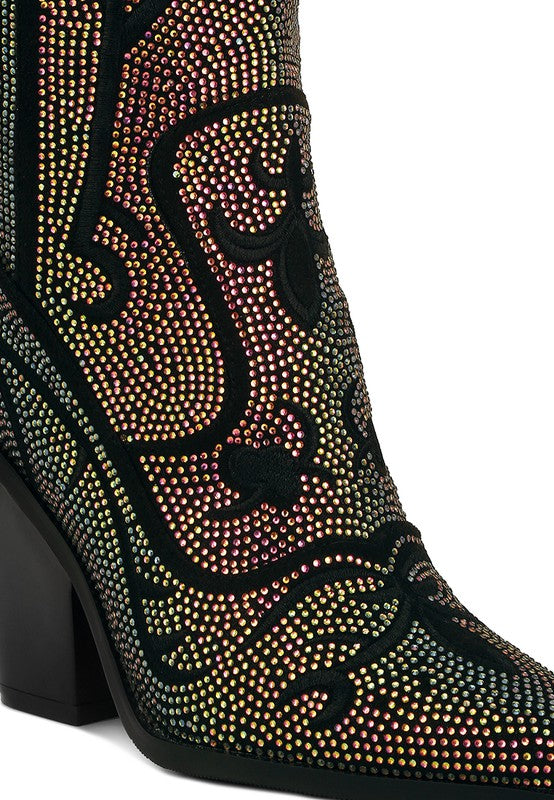 Shimmer Rhinestone Embellished Boots