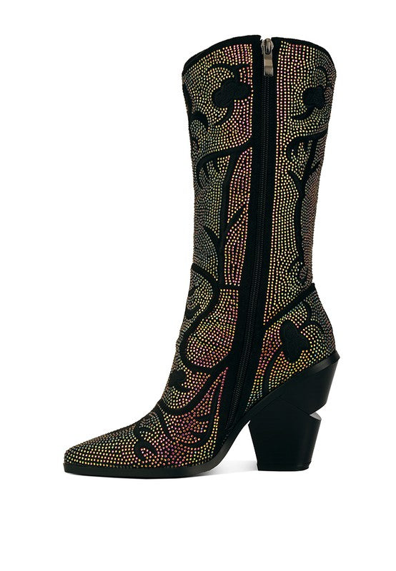 Shimmer Rhinestone Embellished Boots