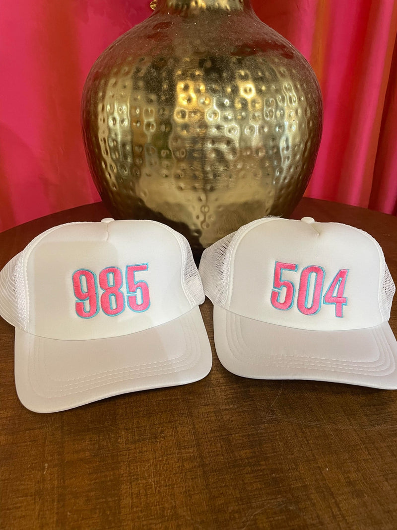 504 Area Code | Bella Lucca Exclusive Custom Embroidered Trucker Hat