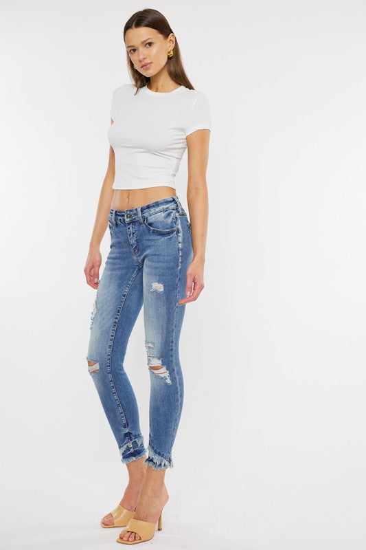MID RISE ANKLE SKINNY JEANS | KANCAN