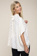 Batwing Mock Neck Blouse