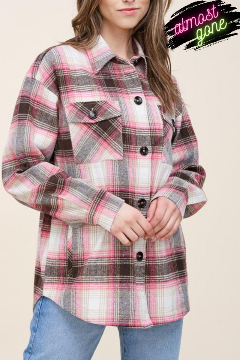 Pink Plaid Shacket | Bella Lucca Boutique