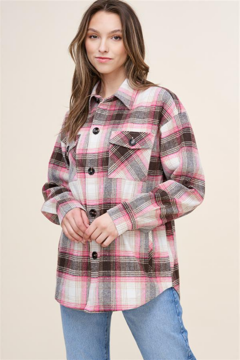 Pink Plaid Shacket | Bella Lucca Boutique