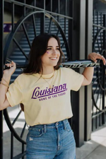Heather Gold Louisiana Home of the Tigers Game Day Tee | Bella Lucca Boutique