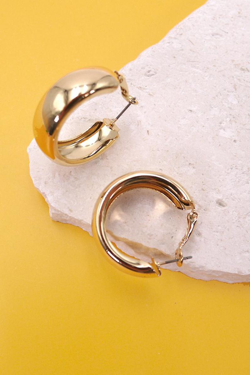 Polished Gold Chunky Hoop Earrings | Bella Lucca Boutique