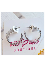 WATER RESISTANT WAVY HOOP EARRINGS