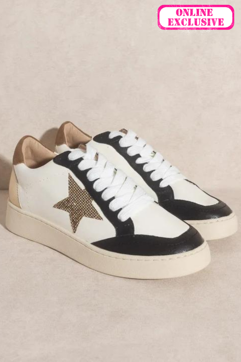 90s Retro Sneakers | Rhinestone Star