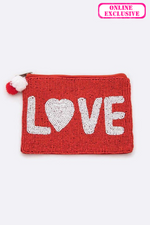 Beaded Coin Pouch | Love
