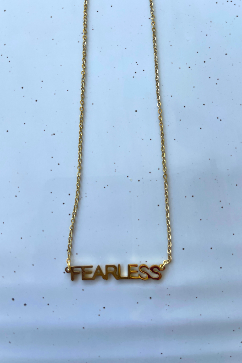 Gold Taylor Swift Necklace Fearless Letter Necklace | Bella Lucca Boutique