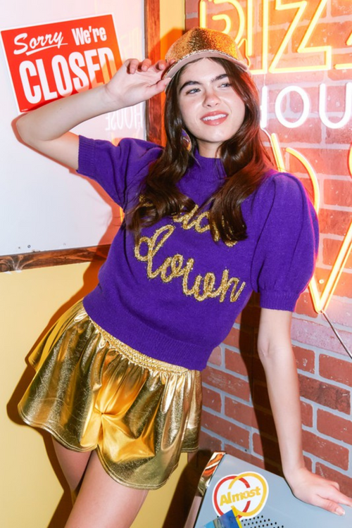 Gold Metallic Smocked Shorts | Bella Lucca Boutique
