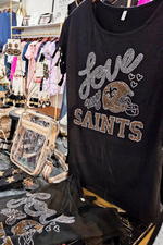 Rhinestone Love My Saints Game Day Top | Bella Lucca Boutique