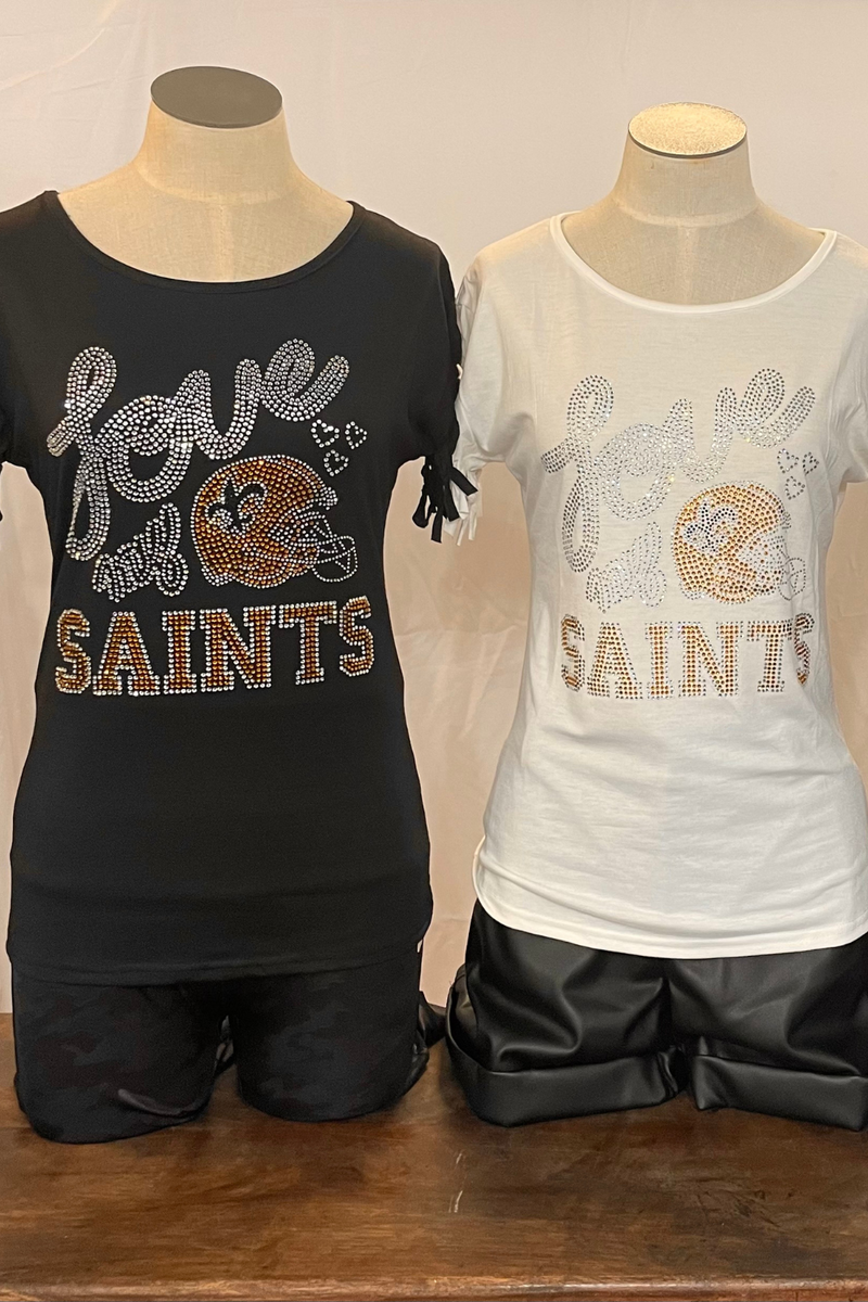 Rhinestone Love My Saints Game Day Top | Bella Lucca Boutique