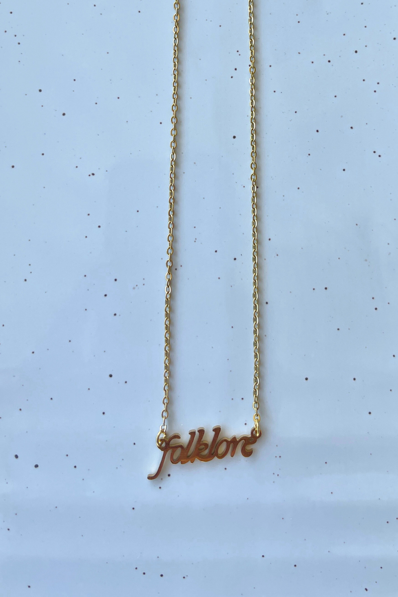 Gold Taylor Swift Necklace Folklore Letter Necklace | Bella Lucca Boutique