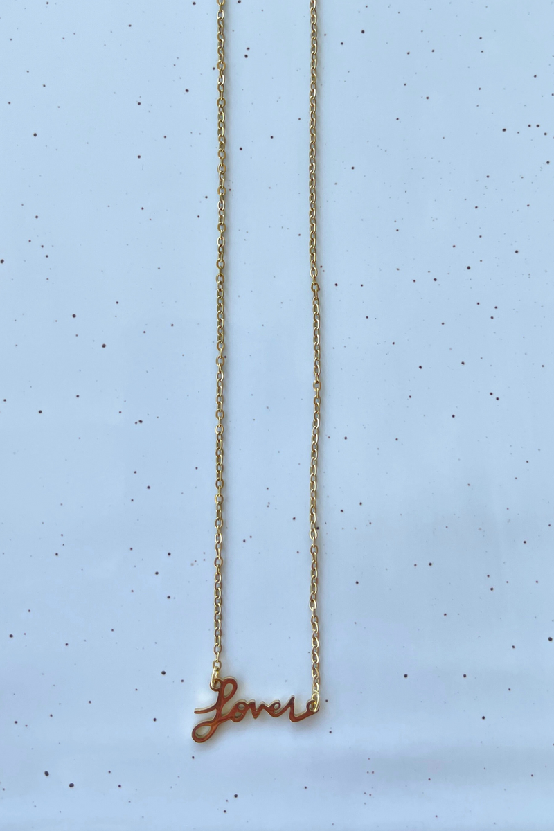 Gold Taylor Swift Necklace Lover Letter Necklace | Bella Lucca Boutique