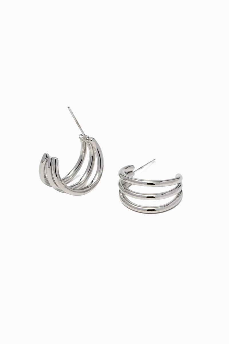 Small Silver Triple Drop Earrings | Bella Lucca Boutique