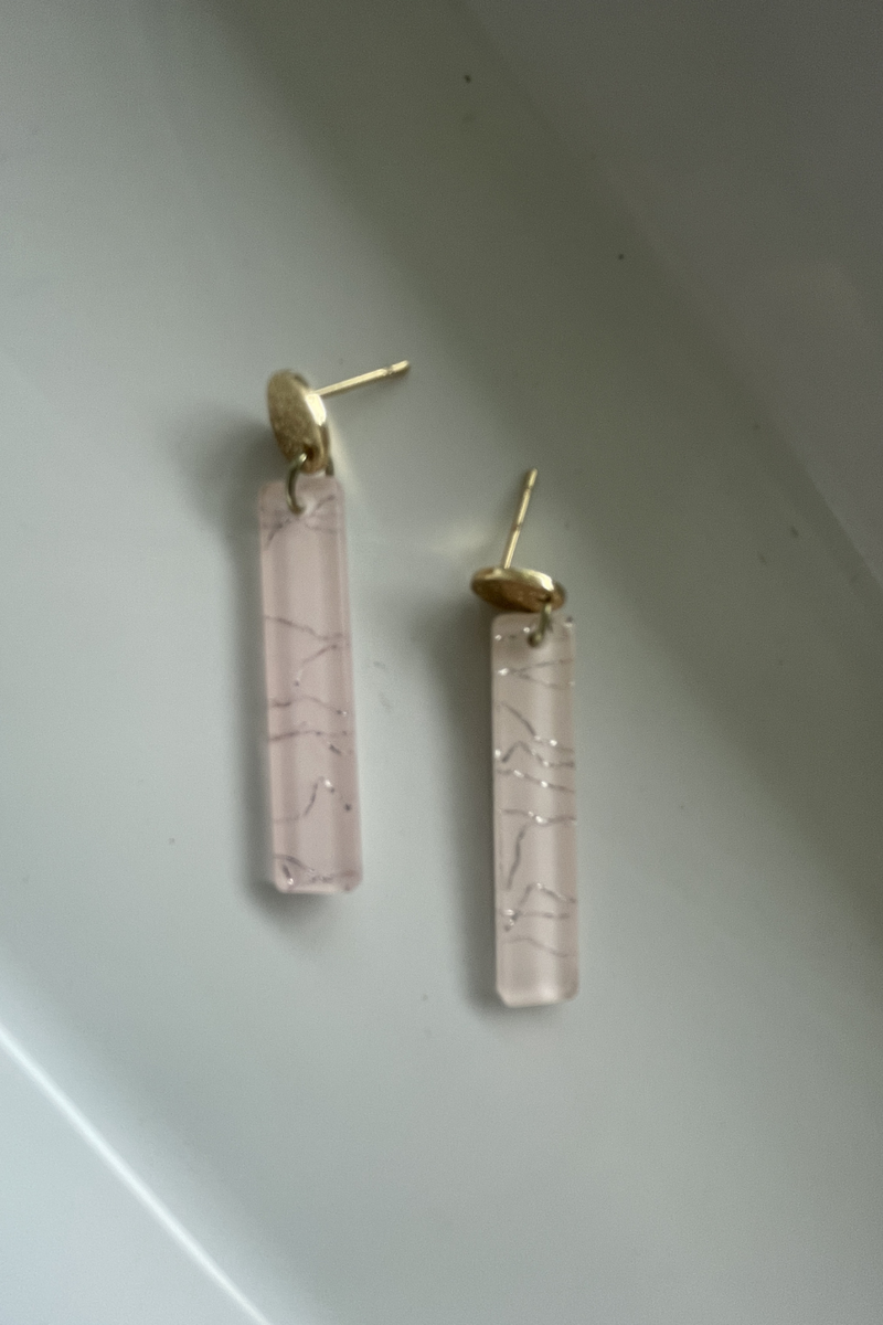 Mini Acrylic Bar Earrings Light Pink | Bella Lucca Boutique