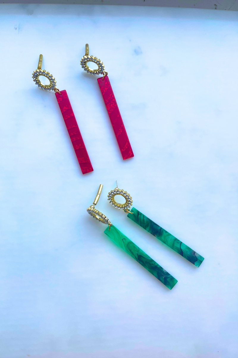 Acrylic Christmas Wreath Earrings | Bella Lucca Boutique