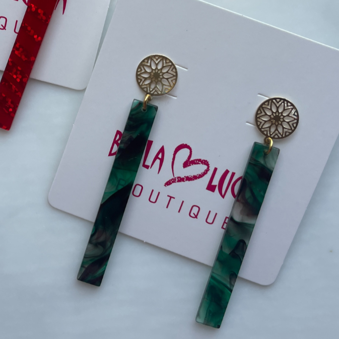 Green Christmas Drop Earrings | Bella Lucca Boutique