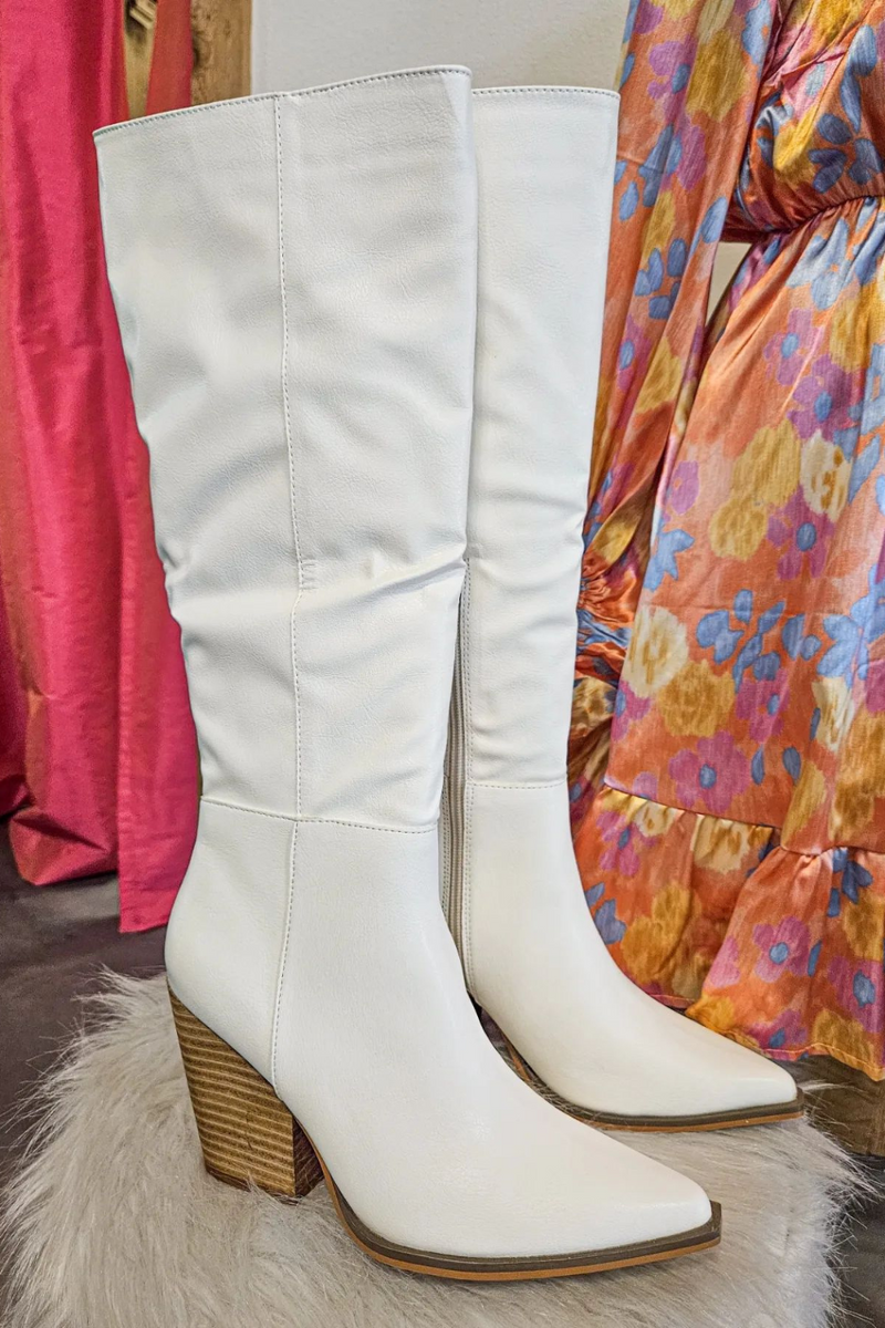 White Knee-High Boots | Bella Lucca Boutique