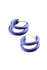 Periwinkle Blue Triple Matte Hoop Earrings | Bella Lucca Boutique