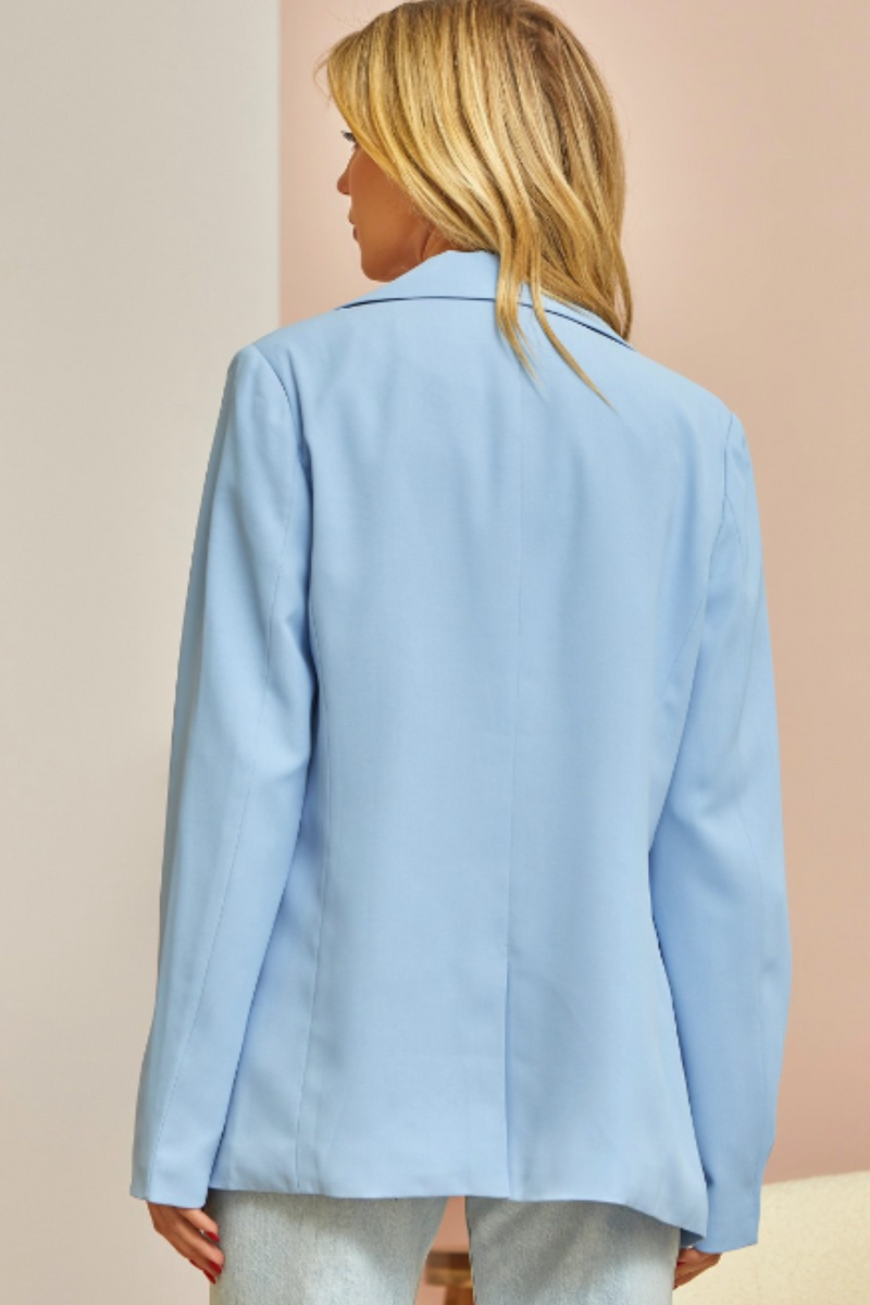 Pastel Blue Boyfriend Blazer | Bella Lucca Boutique