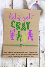 Mardi Gras Lets Get Cray Louisiana Themed Wish Bracelet | Bella Lucca Boutique