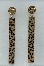 Gold Bee Post Earrings Cheetah Acrylic Earrings | Bella Lucca Boutique