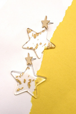 Double Star Gold Foil Acrylic Earrings | Bella Lucca Boutique