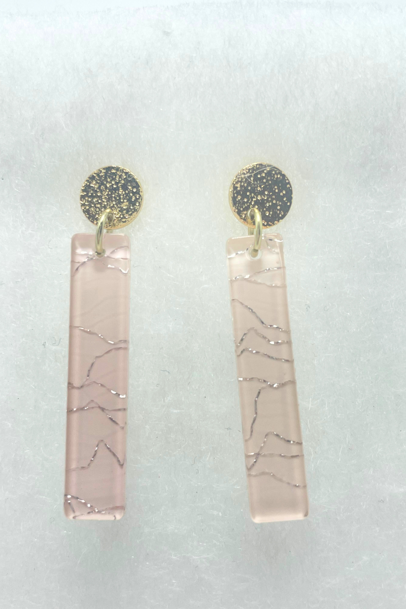 Mini Acrylic Bar Earrings Light Pink | Bella Lucca Boutique