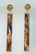 Marbled Coffee Acrylic Drop Earrings | Bella Lucca Boutique