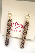 Cheetah Acrylic Drop Earrings | Bella Lucca Boutique