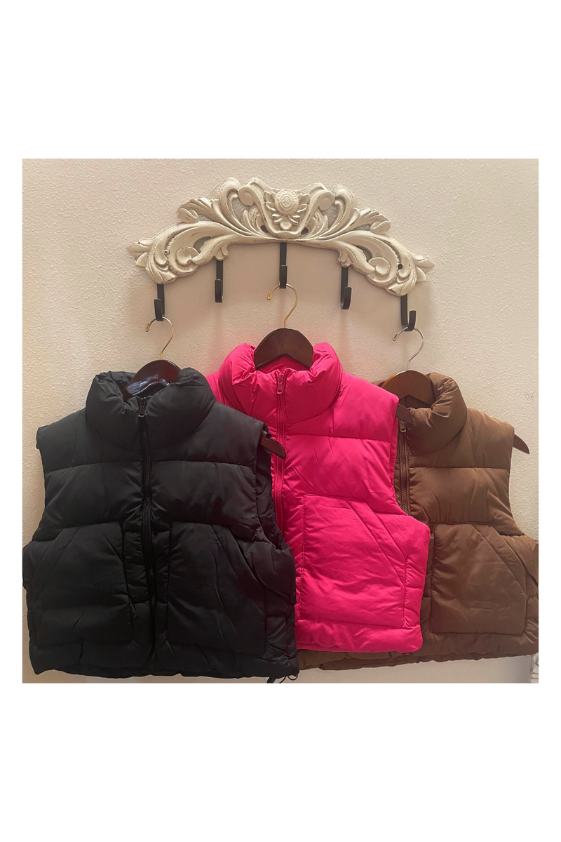 Quilted Cropped Puffer Vest | Bella Lucca Boutique