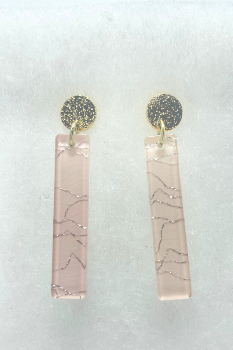 Mini Acrylic Bar Earrings Light Pink | Bella Lucca Boutique