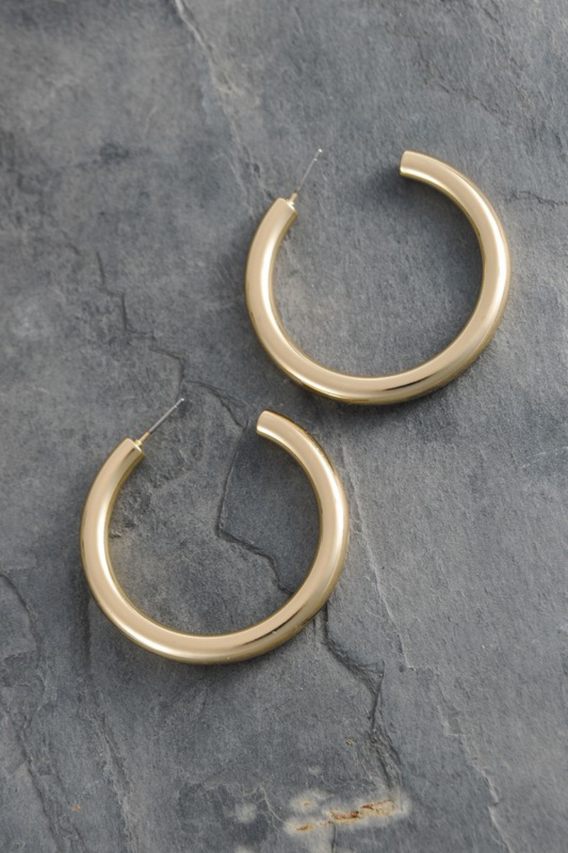 Polished Gold Chunky Hoop Earrings | Bella Lucca Boutique