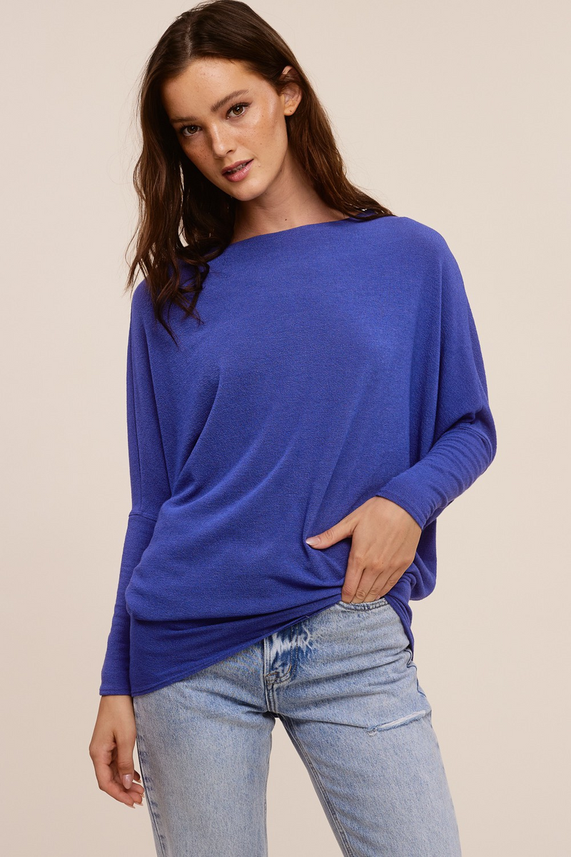 Royal Blue Hacci Long Sleeve Cocoon Top | Bella Lucca Boutique | Bella Lucca Boutique