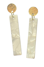 Mini Acrylic Bar Earrings Ivory | Bella Lucca Boutique