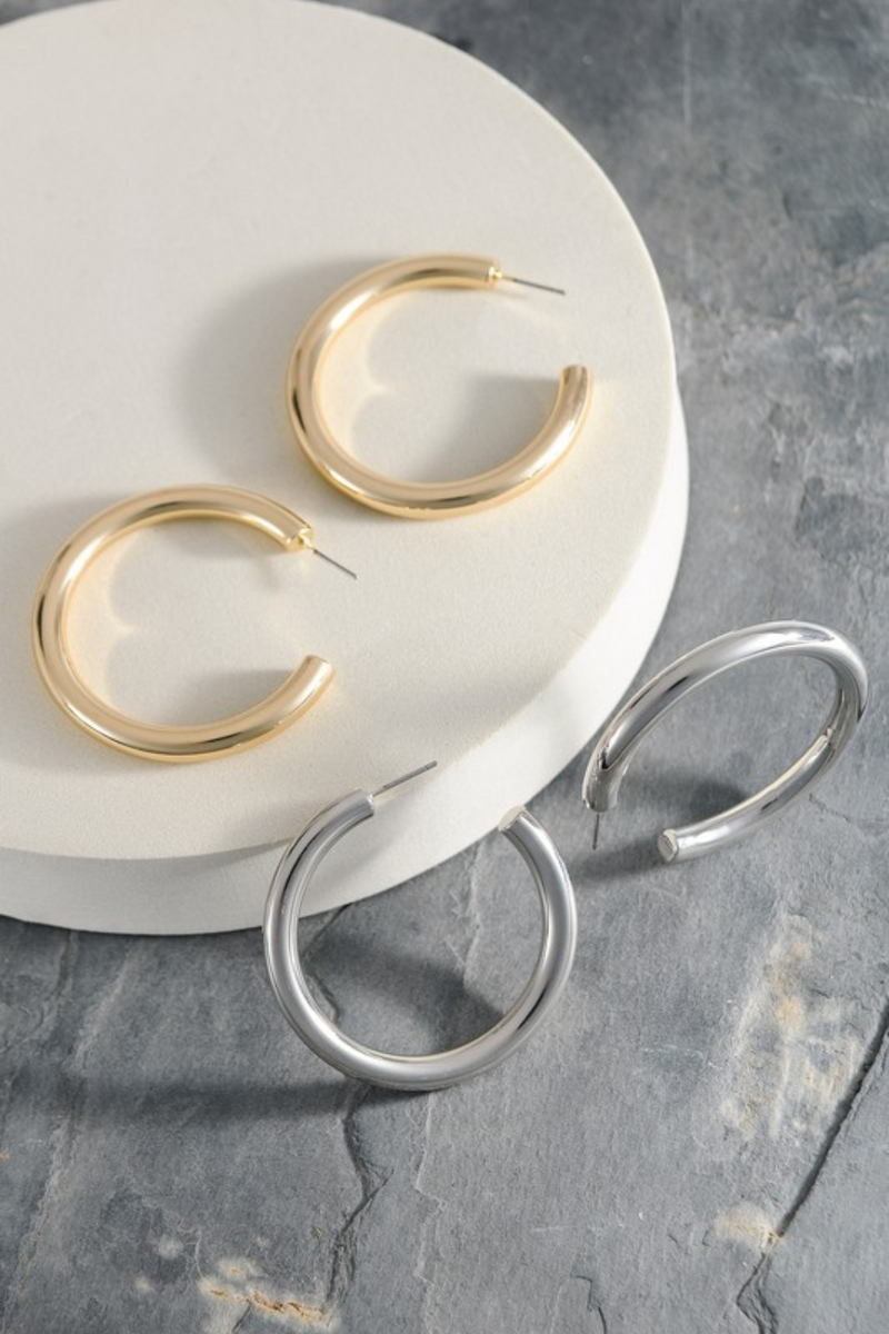 Polished Chunky Hoop Earrings | Bella Lucca Boutique